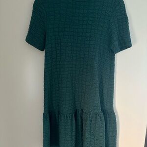 Zara Teal Textured Mini Dress